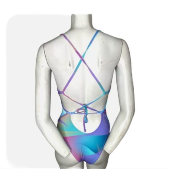 Nike Hydrastrong Multicoloured One Piece Chlorine Resistant Bathing Suit Size 0 - Picture 3 of 7